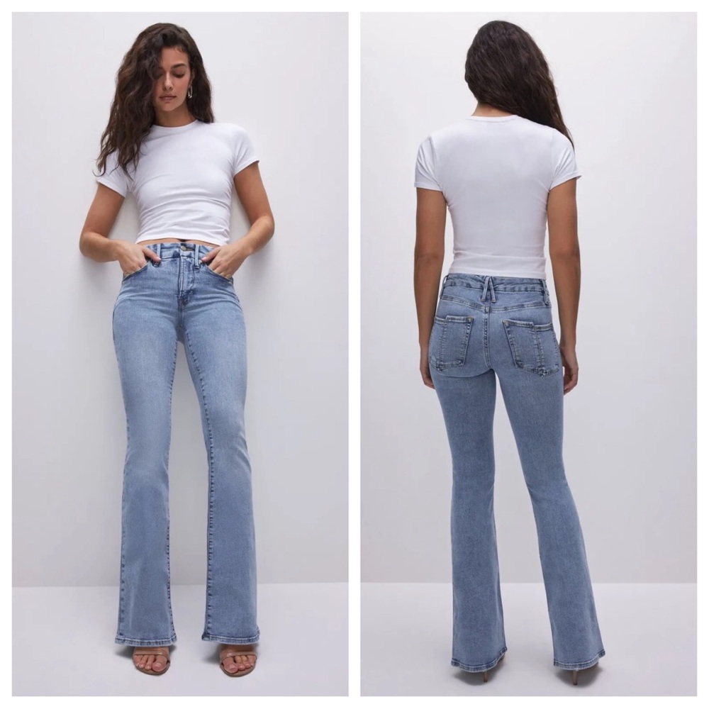 Good American Good Legs Flare Jeans in Light Blue - Size 12/31